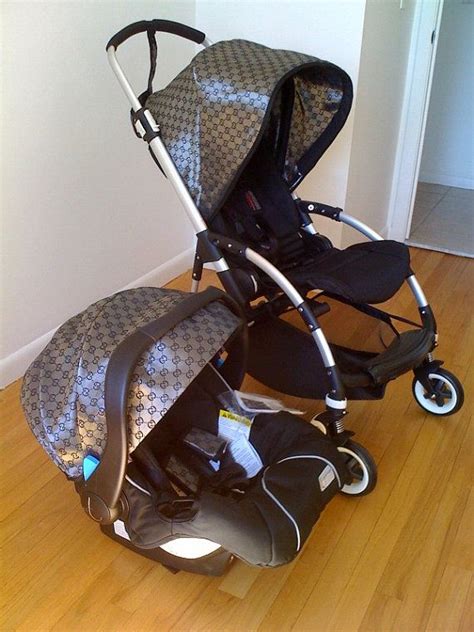 gucci baby stroller and carseat|newborn baby gucci outfit.